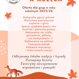 Oferta warsztatów muzealnych dla dzieci w okresie 2025/26