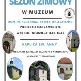 Godziny otwarcia muzeum - sezon jesienno-zimowy